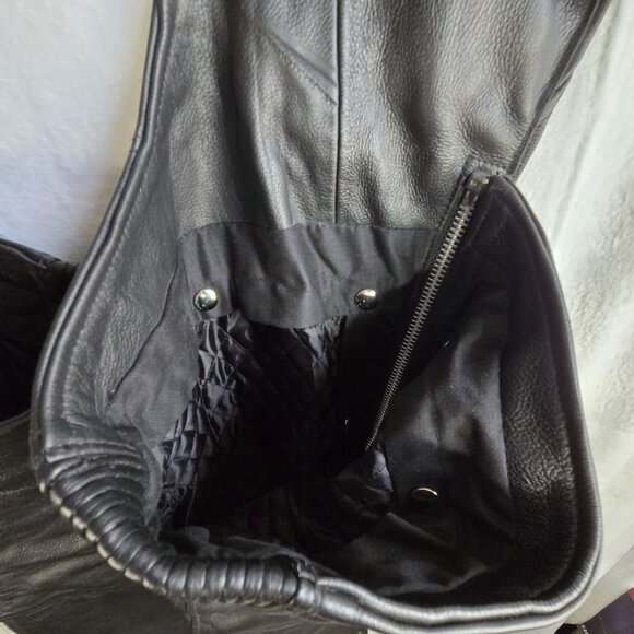 Classic Leather Gear First Leather Apparel Mens Chaps X-Large Biker Motorcycle - Picture 8 of 9